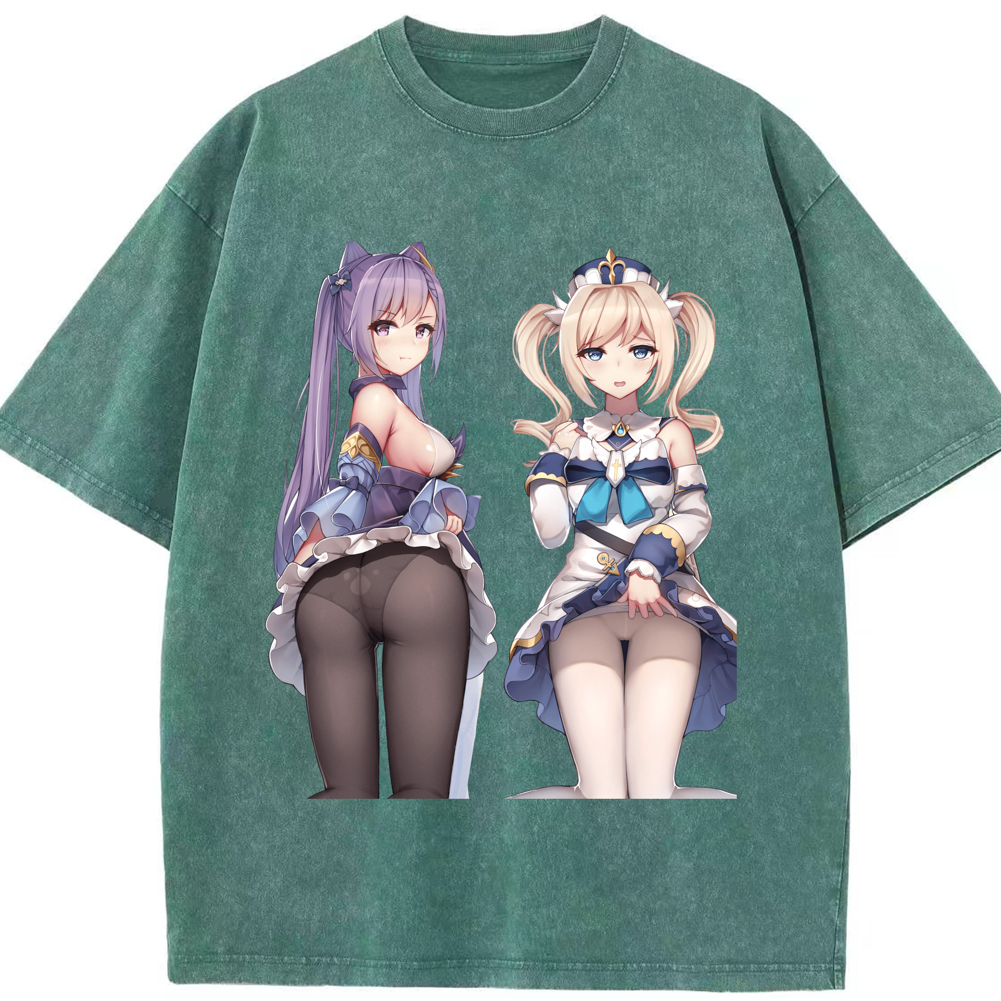 げんし神 刻晴 こくせい genshin Kokusei 綿100% ヴィンテージ風 半袖Tシャツ（フロントプリント）
